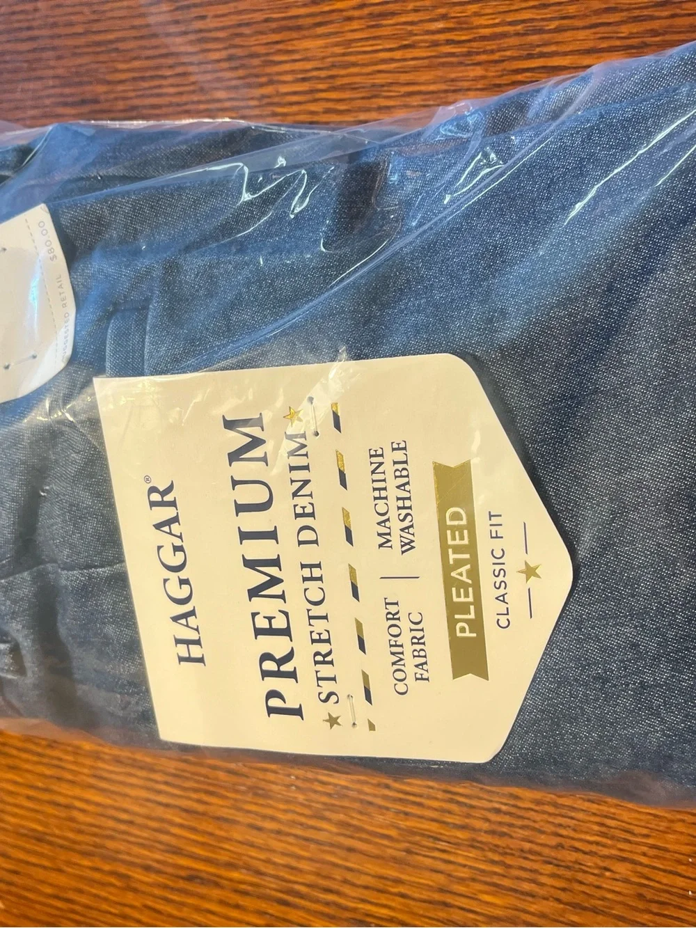 Haggar Men's Blue Denim Jeans - Classic Straight Fit 46x30